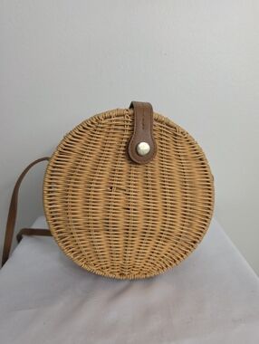 Zara Woven Round Crossbody Tan  Bag
